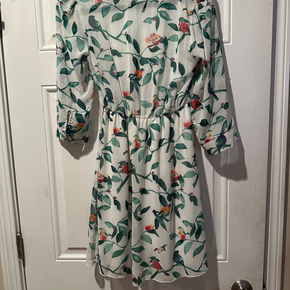 Tea n Rose Adorable Bird Pattern  Sundress Size M